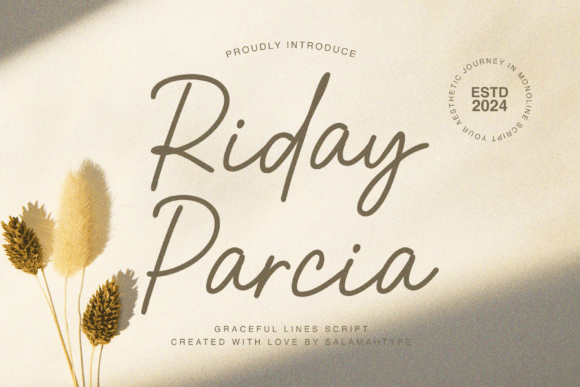 Riday Parcia: A Modern Script Font for Editorial Design